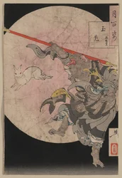 Japansk ukiyo-e treklossprint fra serien Hundre aspekter av månen av Tsukioka Yoshitoshi